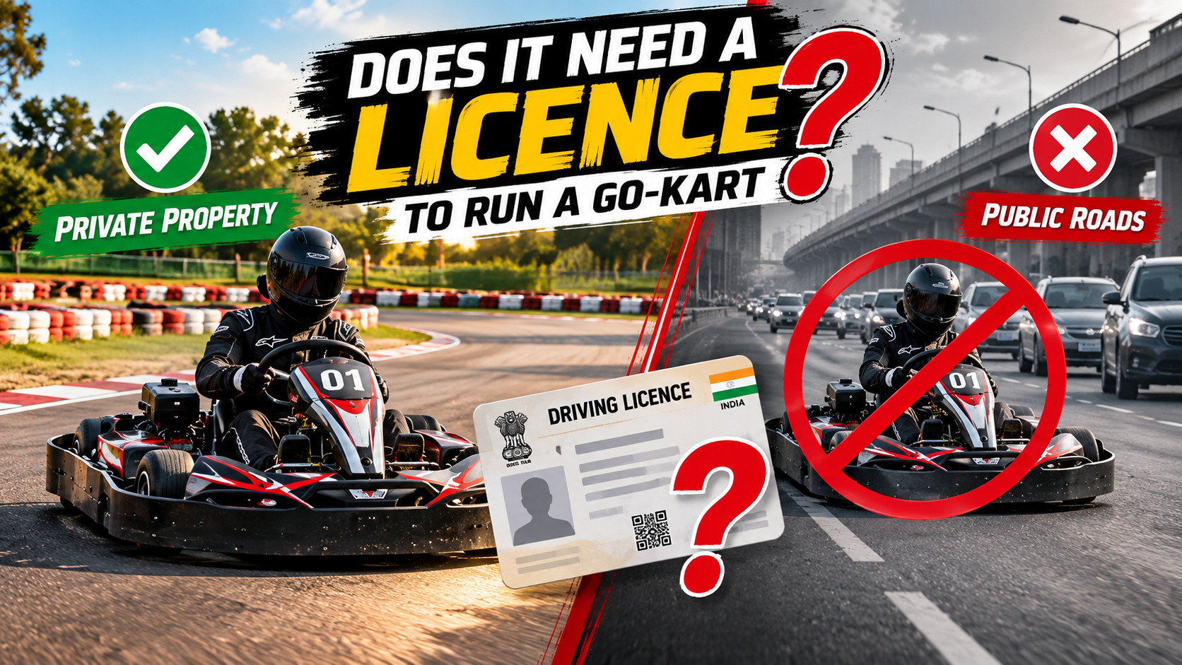 Does it need a license to drive a Gokart in India?